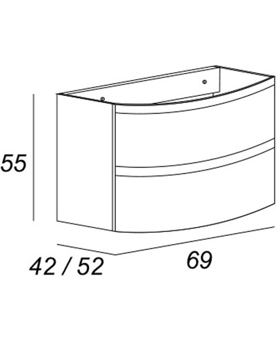 Тумба под раковину Cezares Vague 69 44221 подвесная Antracite
