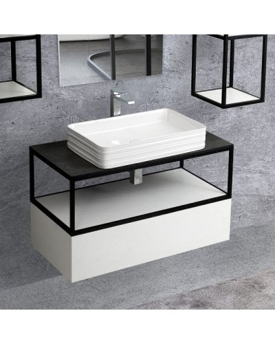 Тумба Cezares Cadro 80 CADRO-80-1C-SO-BG-BLUM подвесная Белый глянец