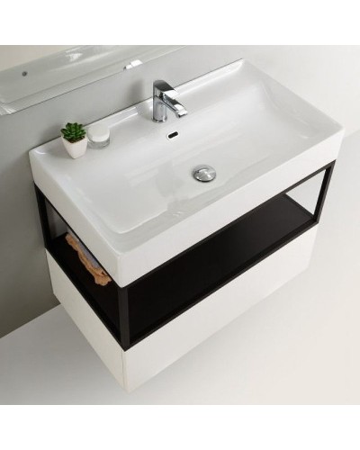 Тумба Cezares Cadro 80 CADRO-80-1C-SO-BG-BLUM подвесная Белый глянец