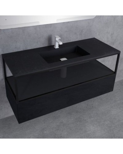 Тумба Cezares Cadro 120 CADRO-120-1C-SO-NR-BLUM подвесная Черная матовая