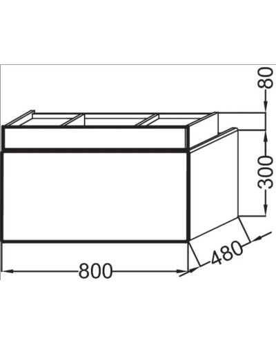 Тумба светло-коричневый глянец 80 см Jacob Delafon Terrace EB1186-G80