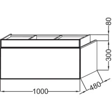Тумба темно-синий глянец 100 см Jacob Delafon Terrace EB1187-G98
