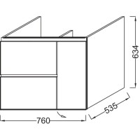 Тумба арлингтонгский дуб 76 см Jacob Delafon Soprano EB1330-E70
