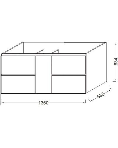 Тумба арлингтонгский дуб 136 см Jacob Delafon Soprano EB1335-E70