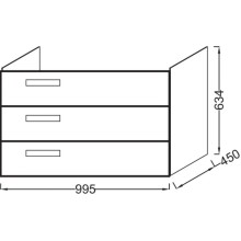 Тумба белый 99,5 см Jacob Delafon Rythmik EB1310-N18