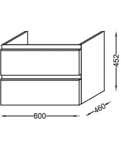 Тумба серый антрацит глянец 60 см Jacob Delafon Vox EB2030-RA-442