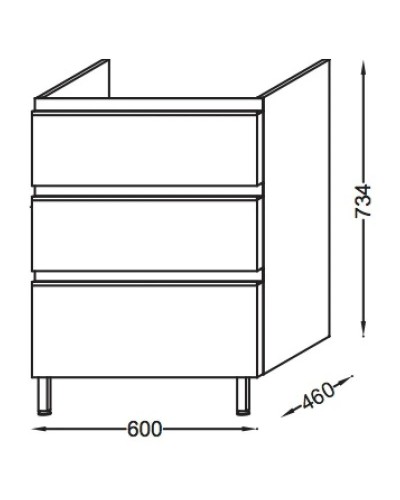 Тумба белый 60 см Jacob Delafon Vox EB2050-RA-N18