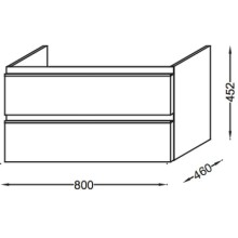 Тумба аквамарин матовый 80 см Jacob Delafon Vox EB2028-RA-M43