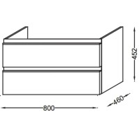 Тумба черное дерево 80 см Jacob Delafon Vox EB2028-RA-E15
