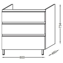 Тумба белый глянец 80 см Jacob Delafon Vox EB2048-RA-G1C
