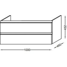 Тумба аквамарин матовый 100 см Jacob Delafon Vox EB2026-RA-M43