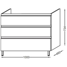 Тумба белый глянец 100 см Jacob Delafon Vox EB2046-RA-G1C