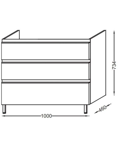 Тумба белый глянец 100 см Jacob Delafon Vox EB2046-RA-G1C