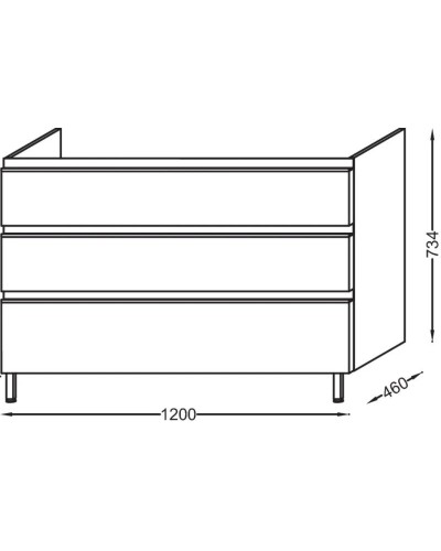 Тумба серый антрацит глянец 120 см Jacob Delafon Vox EB2041-RA-442