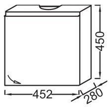 Тумба белый глянец 45,2 см шарниры справа Jacob Delafon Odeon Up EB999D-G1C