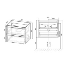 Тумба под раковину Vincea Vico 60 VMC-2V600VO подвесная V.Oak