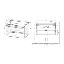 Тумба под раковину Vincea Fine 80 VMC-2F800VO подвесная V.Oak