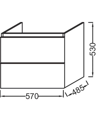 Тумба белый глянец 57 см Jacob Delafon Odeon Up EB878-G1C