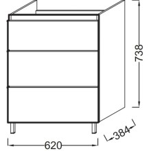 Тумба сливовый глянец 62 см Jacob Delafon Odeon Up EB991G-F26