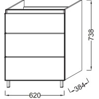 Тумба нежно-розовый матовый 62 см Jacob Delafon Odeon Up EB991G-M71