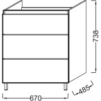 Тумба сливовый глянец 67 см Jacob Delafon Odeon Up EB992-F26