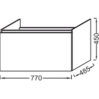 Тумба светло-коричневый глянец 77 см Jacob Delafon Odeon Up EB894-G80
