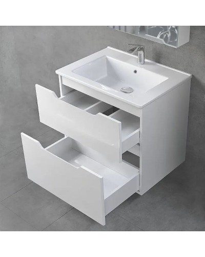 Тумба под раковину Jorno Slide 65 Sli.01.65/P/W подвесная Белая