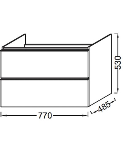 Тумба черный матовый 77 см Jacob Delafon Odeon Up EB895-M61