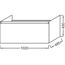 Тумба нежно-розовый матовый 102 см Jacob Delafon Odeon Up EB883-M71