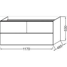 Тумба белый глянец 117 см Jacob Delafon Odeon Up EB892-G1C