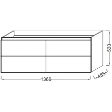 Тумба белый 136,6 см Jacob Delafon Odeon Up EB997-N18