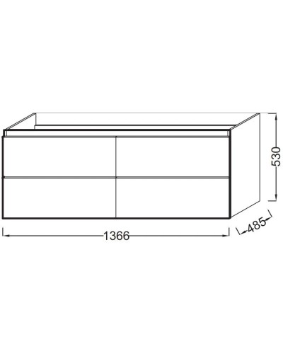 Тумба белый 136,6 см Jacob Delafon Odeon Up EB997-N18