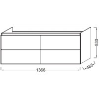 Тумба аквамарин матовый 136,6 см Jacob Delafon Odeon Up EB997-M43