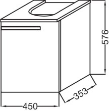 Тумба белый 45 см Jacob Delafon Struktura EB1397D-N18