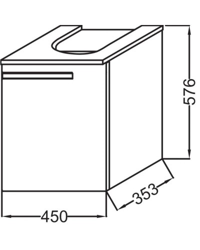 Тумба белый 45 см Jacob Delafon Struktura EB1397D-N18