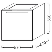 Тумба серый антрацит 57 см Jacob Delafon Struktura EB1383-N14