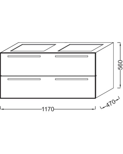 Тумба серый антрацит 117 см Jacob Delafon Struktura EB1279-N14