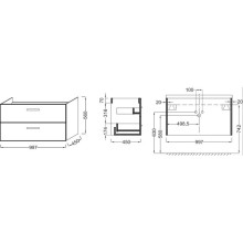 Тумба темный дуб 99,7 см Jacob Delafon Ola EB392RU-NR