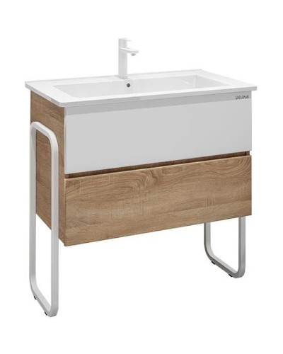 Тумба под раковину Grossman Солис 85 108502 Дуб сонома Белая