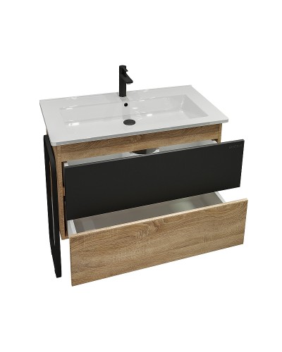 Тумба под раковину Grossman Солис 85 108501 Дуб сонома Черная