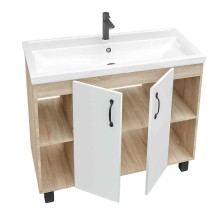 Тумба под раковину Grossman Флай 100 101001 Дуб сонома Белая