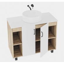 Тумба под раковину Grossman Флай 100 101001 Дуб сонома Белая