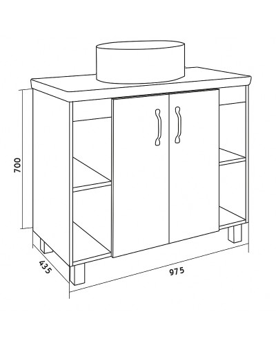 Тумба под раковину Grossman Флай 100 101001 Дуб сонома Белая