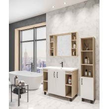 Тумба под раковину Grossman Флай 100 101001 Дуб сонома Белая