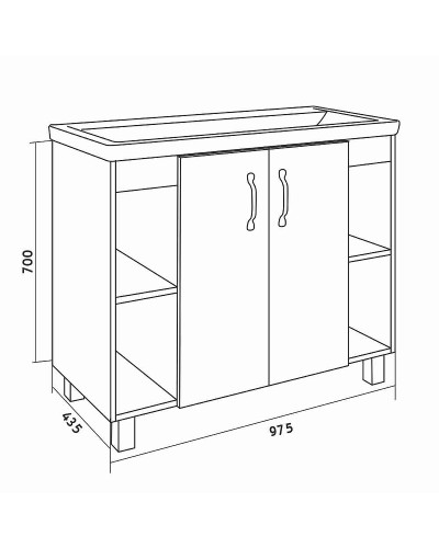 Тумба под раковину Grossman Флай 100 101001 Дуб сонома Белая