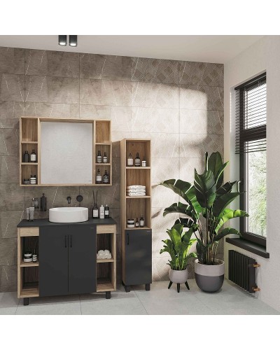 Тумба под раковину Grossman Флай 100 101002 Дуб сонома Серая