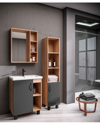 Тумба под раковину Grossman Флай 60 106002 Дуб сонома Серая