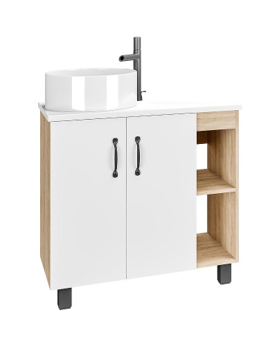 Тумба под раковину Grossman Флай 80 108001 Дуб сонома Белая