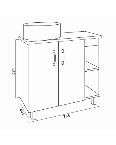 Тумба под раковину Grossman Флай 80 108001 Дуб сонома Белая