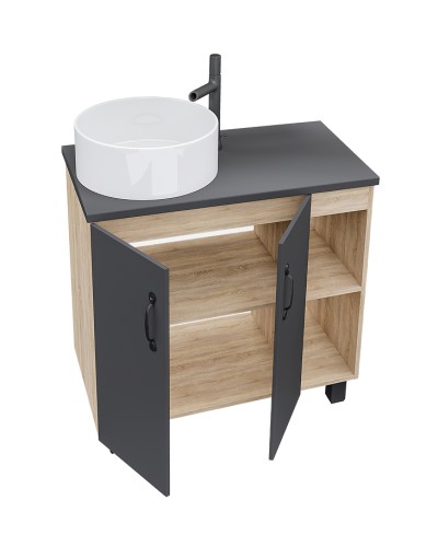 Тумба под раковину Grossman Флай 80 108002 Дуб сонома Серая